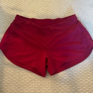 Lululemon speed up shorts — deep red